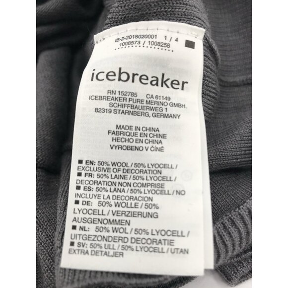 Icebreaker Sweater Mens Size XXL Gray Merino Wool Blend Crewneck Pullover Knit - Picture 6 of 7